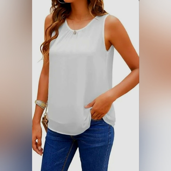 Calvin Klein Jeans Women's Lightweight Chiffon Layers Blouse Medium - Picture 12 of 12